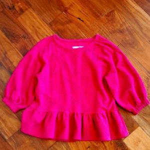 Anthropologie Maeve top Medium pink peplum